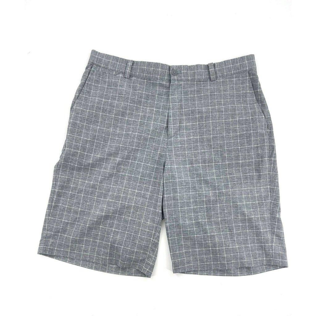 Nike - Men's Size 35 - Gray Plaid Dri Fit Golf Shorts Nice